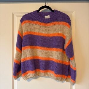 Balenciaga Purple and Orange Striped Sweater